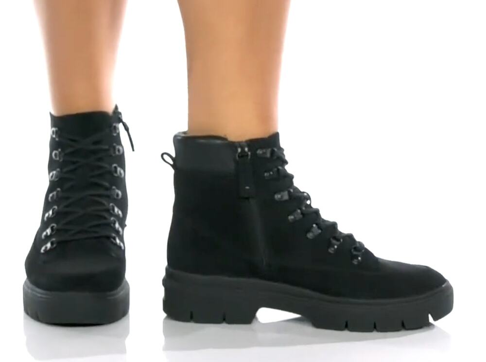 Dr Scholls Canyon Boots 9 Black NWT Vegan Suede Combat Ankle Booties Scholl's